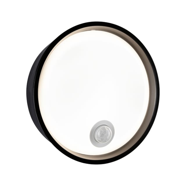 Paulmann LED Außenleuchte Platomo schwarz Ø 18 cm warmweiß mit Bewegungsmelder