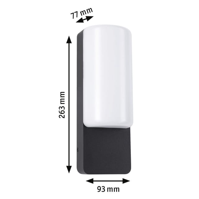 Paulmann LED Außen-Wandleuchte Bonnie anthrazit 26,3 x 9,3 cm