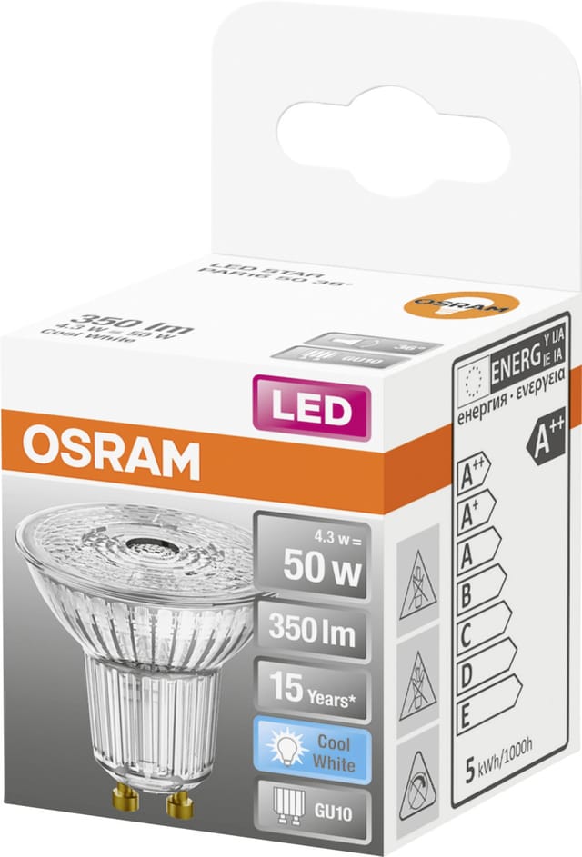 Osram LED Reflektor Star PAR16 50 GU10 4,3W neutralweiß, klar