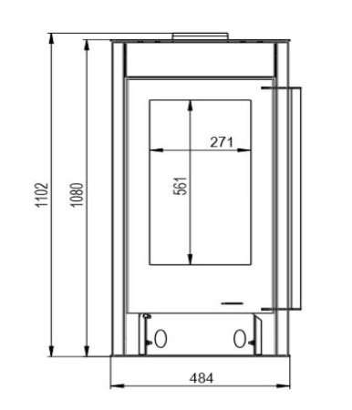 Thermia Kaminofen Zyklon Naturstein, Stahl schwarz, 6 kW