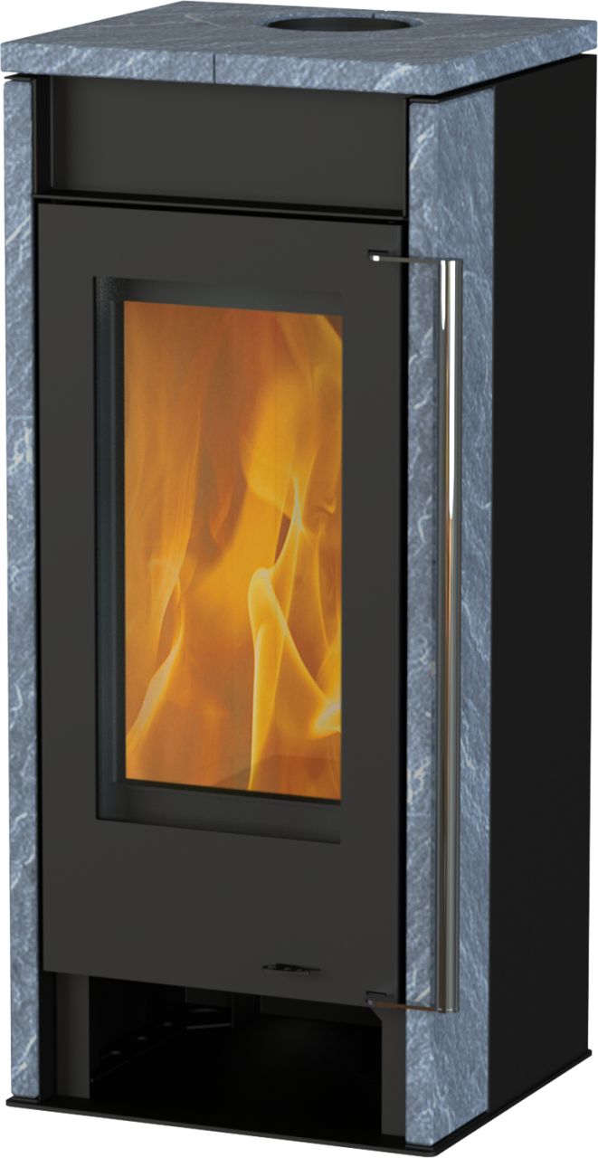 Thermia Kaminofen Zyklon Naturstein, Stahl schwarz, 6 kW Bild 2