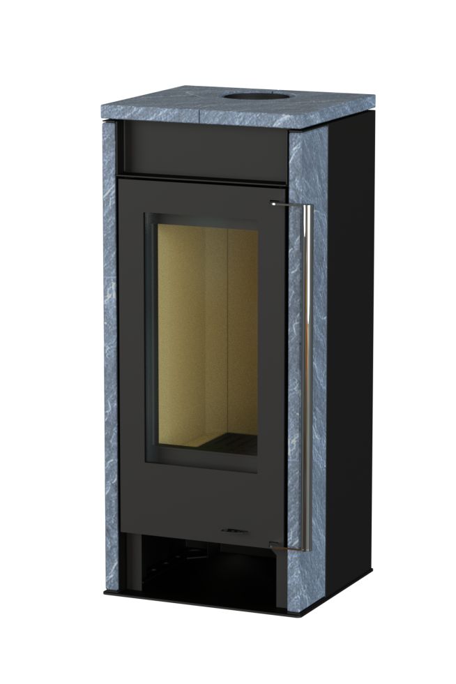 Thermia Kaminofen Zyklon Naturstein, Stahl schwarz, 6 kW Bild 3