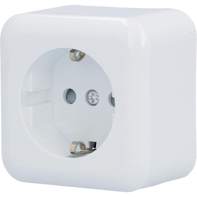 Unitec Steckdose Aufputz weiß, Serie Standard