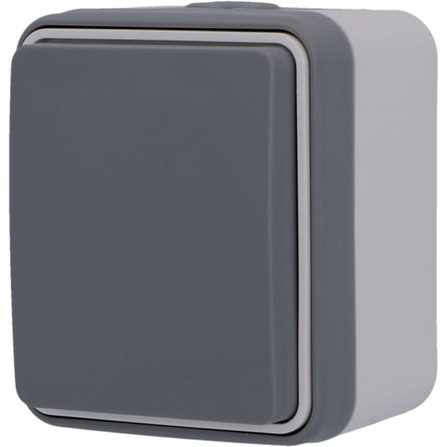 Unitec Steckdose 1-fach Feuchtraum Mini, dunkelgrau, Aufputz