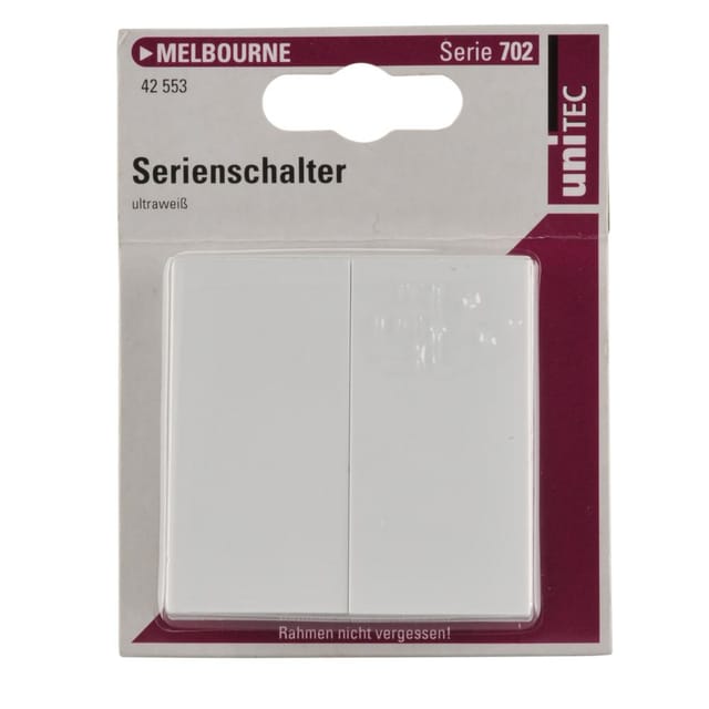 Unitec Serienschalter mit Wippe ultraweiß, Serie Melbourne