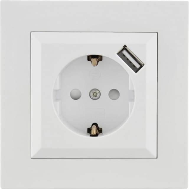 Unitec USB Steckdose ultraweiß, Serie Melbourne