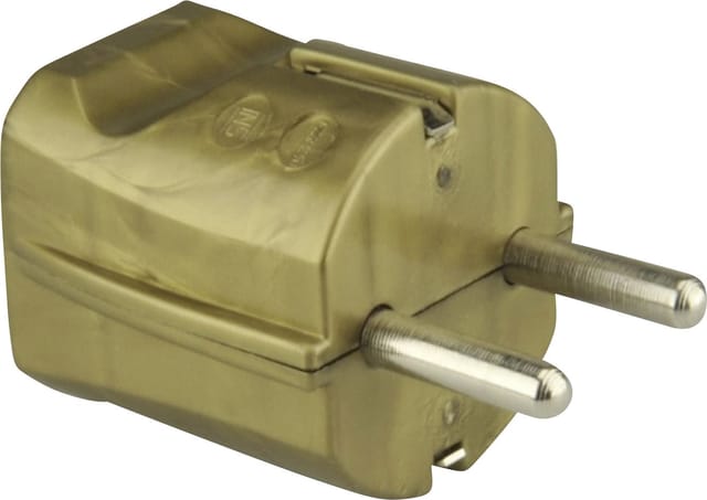 Schutzkontakt-Stecker ohne Knickschutz gold