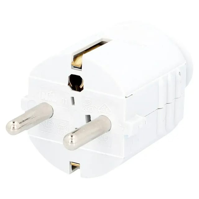 Schutzkontakt-Stecker mit Knickschutz, weiß