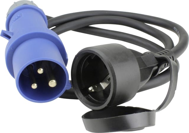 Caravan-CEE-Adapter 16A H07RN-F3G2,5 1,5m blau