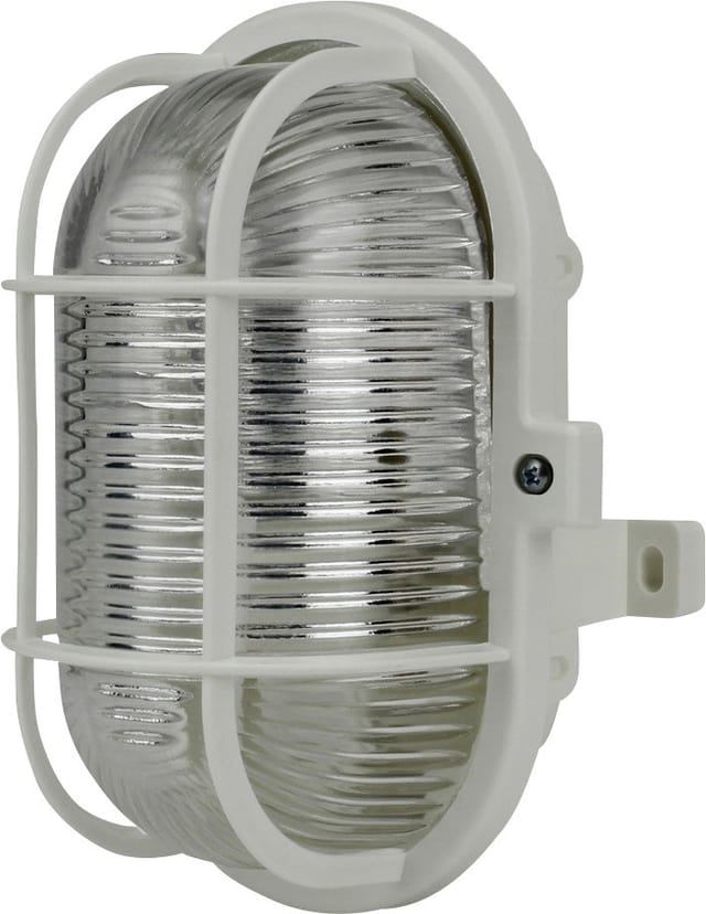 Ovalleuchte 60 Watt PVC-Korb weiß