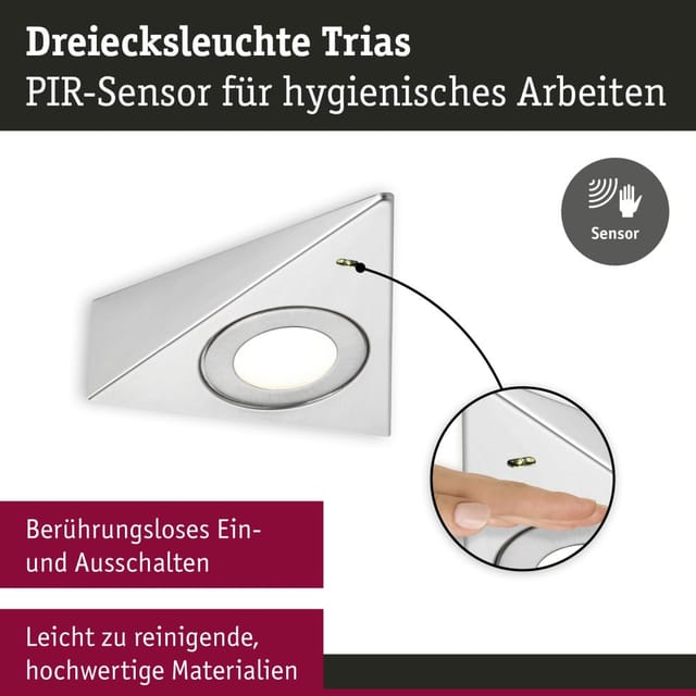 Paulmann LED Unterbauleuchte Trias eisen gebürstet neutralweiß 3 er Set