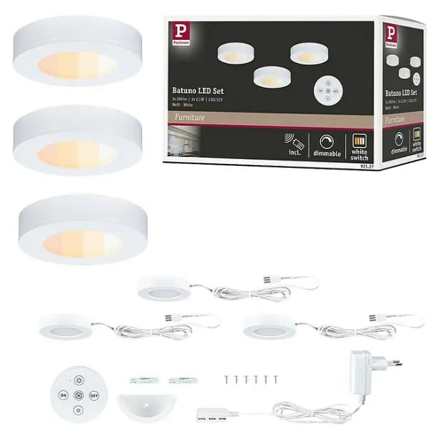 Paulmann LED Unterbauleuchte Batuno weiß Ø 7 cm TW 3er Set