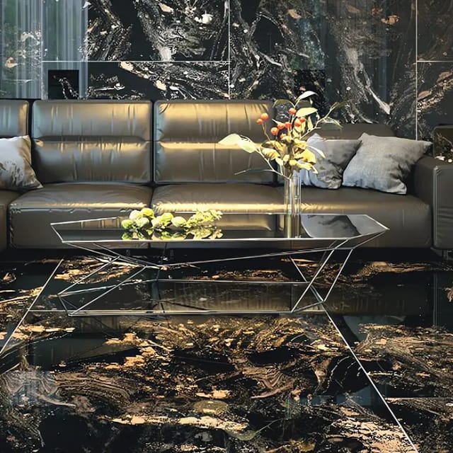 Bodenfliese Feinsteinzeug Opium 60 x 120 cm oro