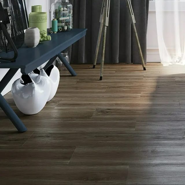 Bodenfliese Feinsteinzeug Oak 22,5 x 90 cm braun