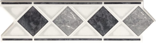 Fliesenbordüre Marmol 6 x 20 cm schwarz weiß grau