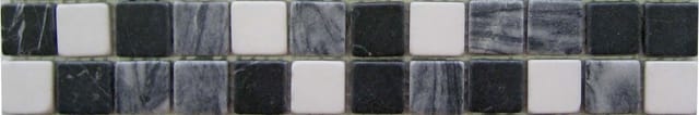 Fliesenbordüre Marmor Marmor 5 x 30 cm grau Steingröße: ca. 2,3 x 2,3 cm
