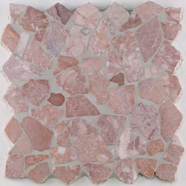 Mosaikfliese Marmor Bruch 30 x 30 cm rot mix