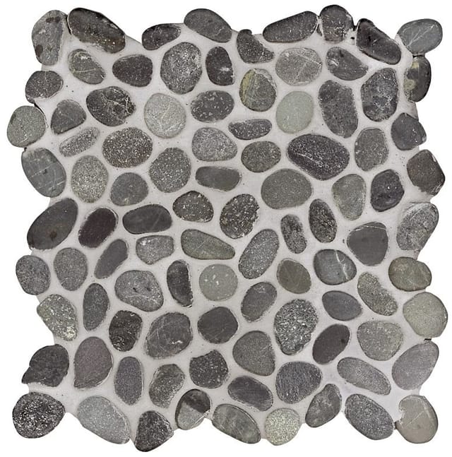 Mosaikfliese Flusskiesel 30 x 30 cm schwarz