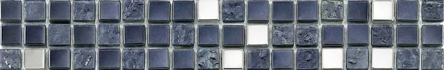 Fliesenbordüre Rustica Mini 5 x 30 cm schwarz-silber
