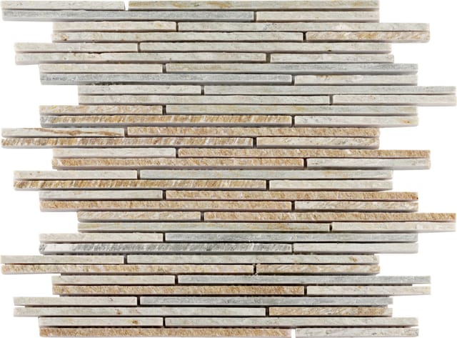 Mosaikfliese Quarzit Mini-Sticks 30 x 30 cm multicolor