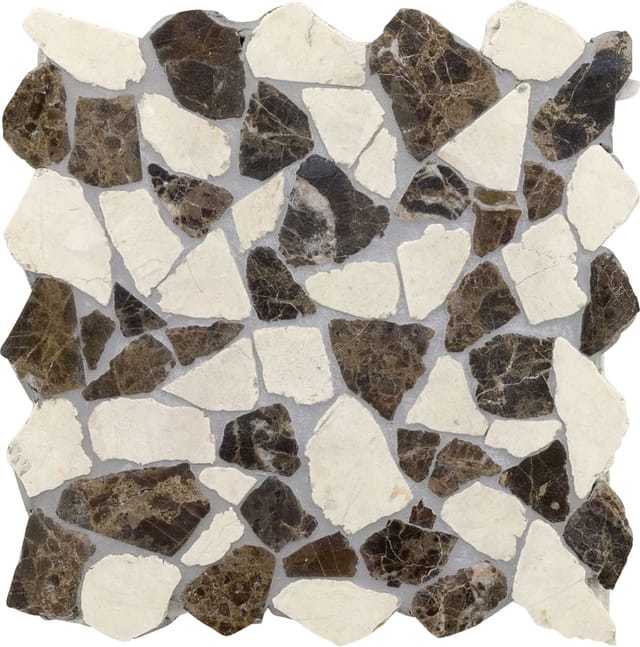 Mosaikfliese Marmor Bruch 30 x 30 cm braun-beige