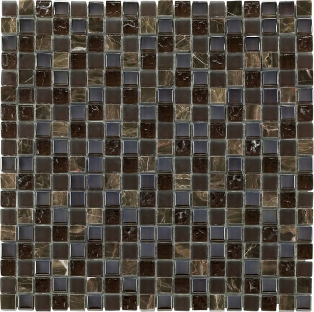 Mosaikfliese Glas-Naturstein 30 x 30 cm braun Steinmaß: ca. 1,5 x 1,5 cm