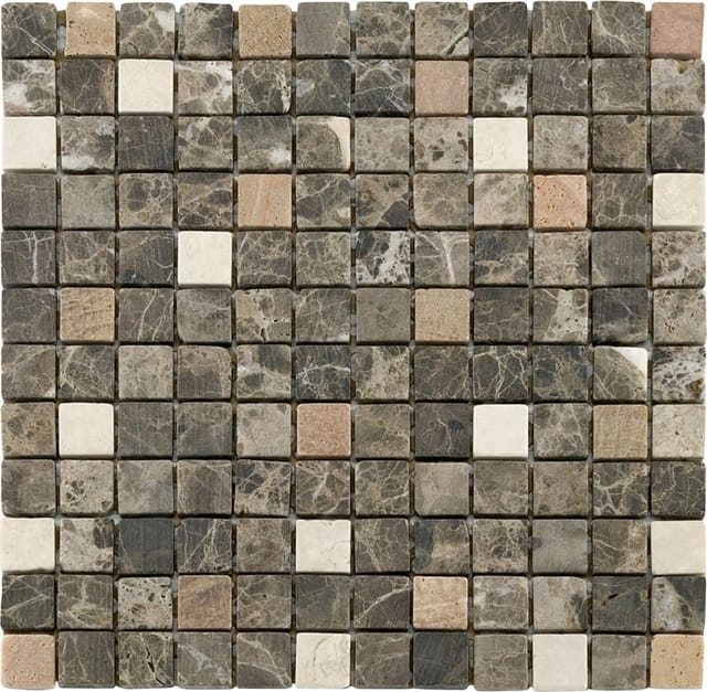 Mosaikfliese Marmor Emparador 30 x 30 cm braun Steinmaß: ca. 2,3 x 2,3 cm