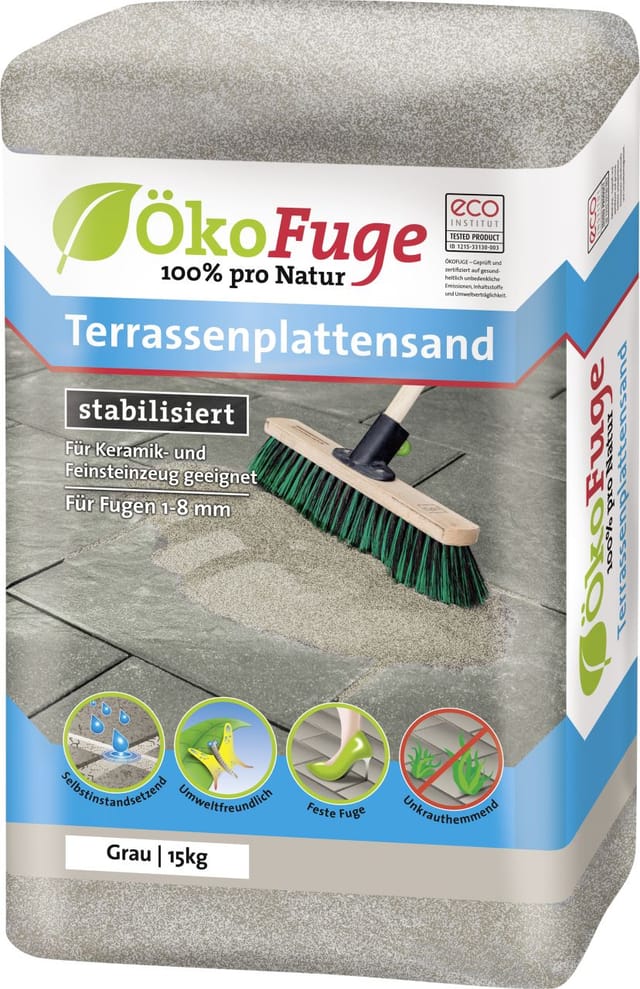 ÖkoFuge Terrassenplattensand grau 15 kg