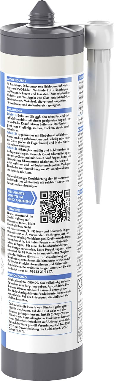 Knauf Boden- & Fenster Silikon 300 ml manhattan