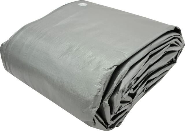 Jufol Abdeckplane für Anhänger 5 x 6 m = 30 m² - 180g/m² silber-grün