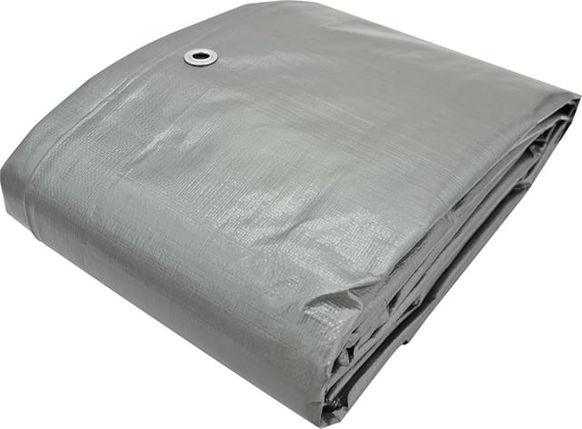 Jufol Abdeckplane für Anhänger 3 x 4 m = 12 m² - 180g/m² silber-grün