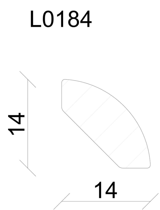 FN Neuhofer Viertelrundstab L0184 RAL9010 240 cm 14 x 14 mm