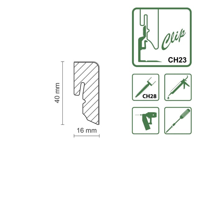 FN Neuhofer Sockelleiste Eckig 250 cm 40 x 16 mm Fichte oder Kiefer
