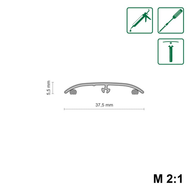 Neuhofer Übergangsprofil Dow-Fix 06 90 x 3,7 x 0,6 cm eiche antik