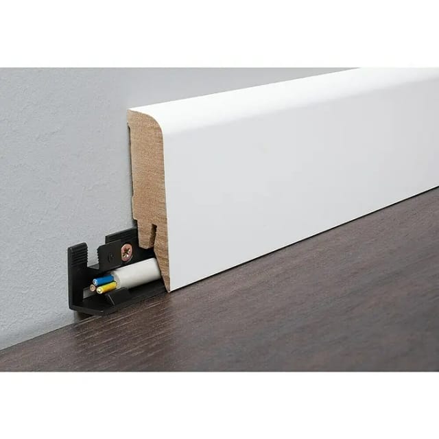 Kronoflooring Fußleiste 260 cm 70 x 17 mm Uni weiß gerundet
