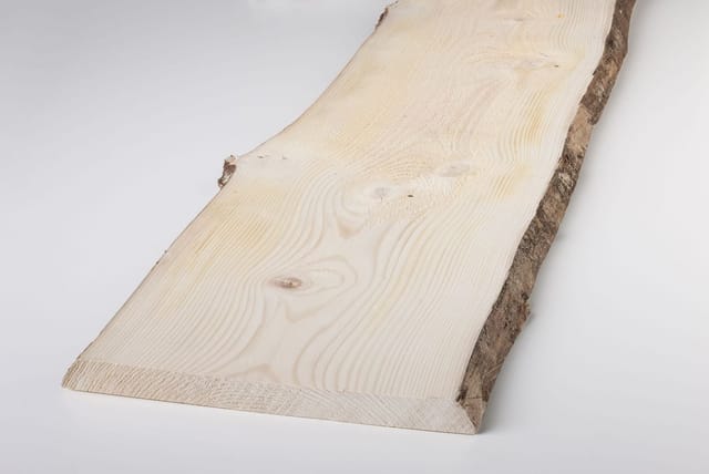 Massivholzbrett Weißtanne mit Baumkante 200 x 24 - 30 cm, 28 mm