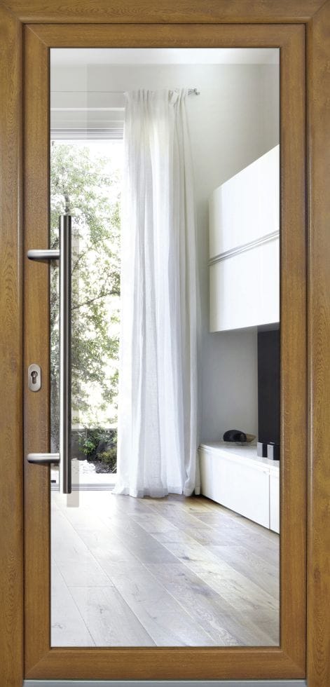 Meeth Haustür Signum PVC Exclusiv PVC Modell 60 88 x 208 cm, DIN links, Golden Oak