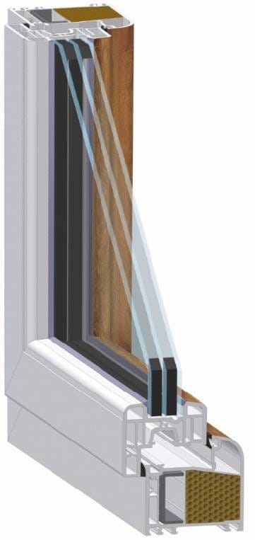 Meeth Fenster 105 x 135 cm DIN rechts 1 flügelig Dreh-Kipp weiß/golden Oak