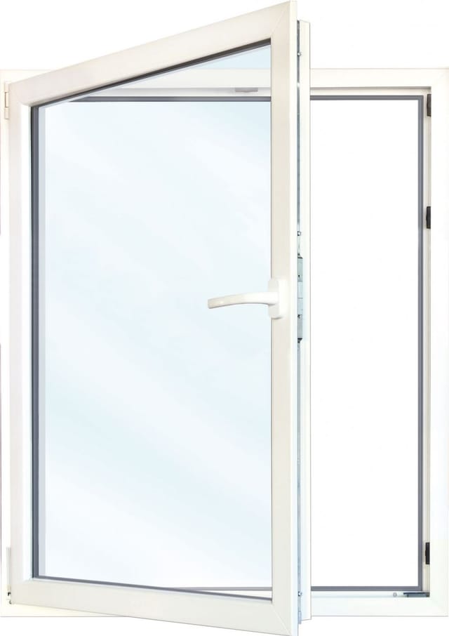 Meeth Fenster 90 x 125 cm DIN links 1 flügelig Dreh-Kipp weiß/ titan