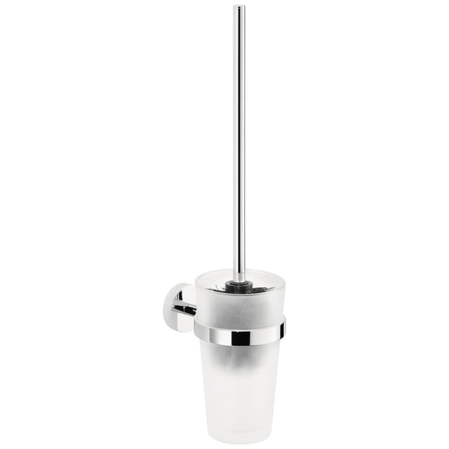 tesa WC-Bürstengarnitur Exxcellent Metall und Milchglas, chrom/weiß