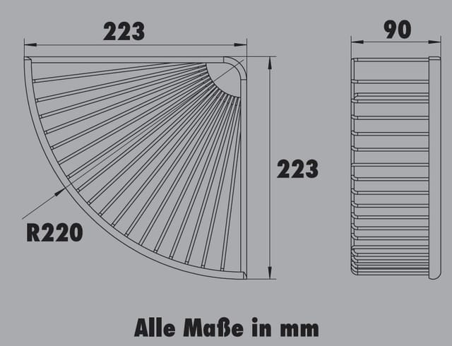 Primaster Eck-Duschkorb Tuna Edelstahl 1 Ablage chrom