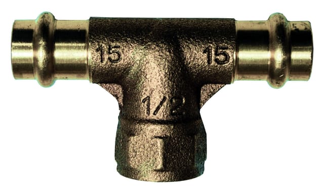 Cornat Press-T-Stück Kupfer, ø 15 mm - 1/2 IG