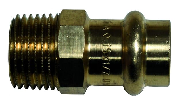 Cornat Press-Übergangs-Nippel Rotguss, ø 15 mm, 1/2 AG, 10 Stück