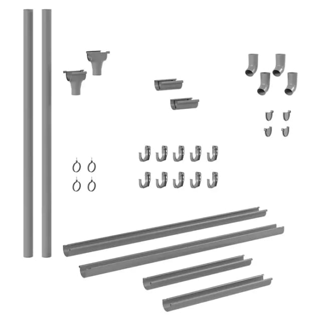 Marley Dachrinnen-Komplettset RG 75 für Block- und Gartenhäuser bis 3 m grau