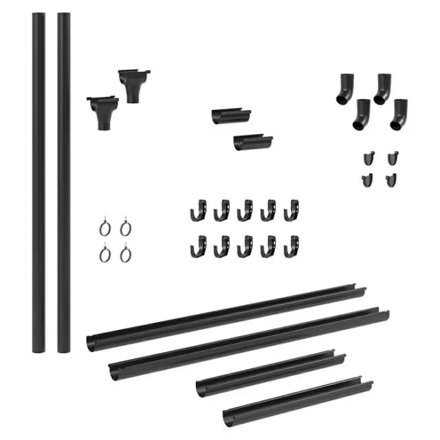 Marley Dachrinnen-Komplettset RG 75 für Block- und Gartenhäuser bis 3 m anthrazit-met.