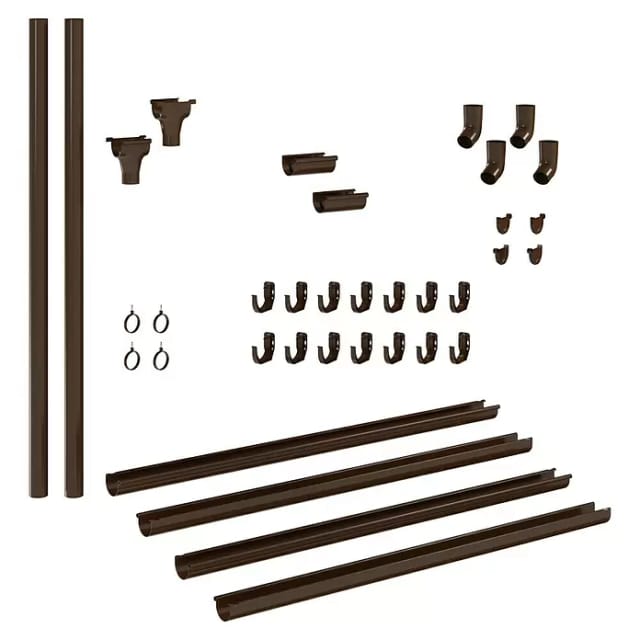 Marley Dachrinnen-Komplettset RG 75 für Garten- und Blockhäuser bis 3 m braun