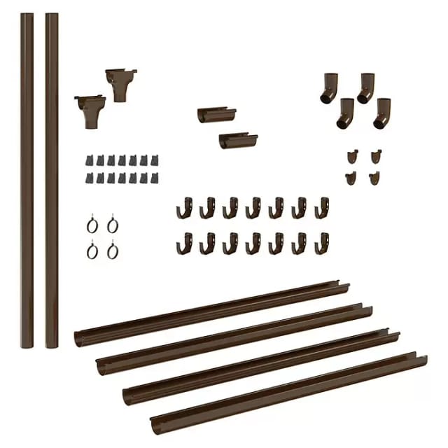 Marley Dachrinnen-Komplettset RG 100 für Garten- und Blockhäuser bis 4 m braun