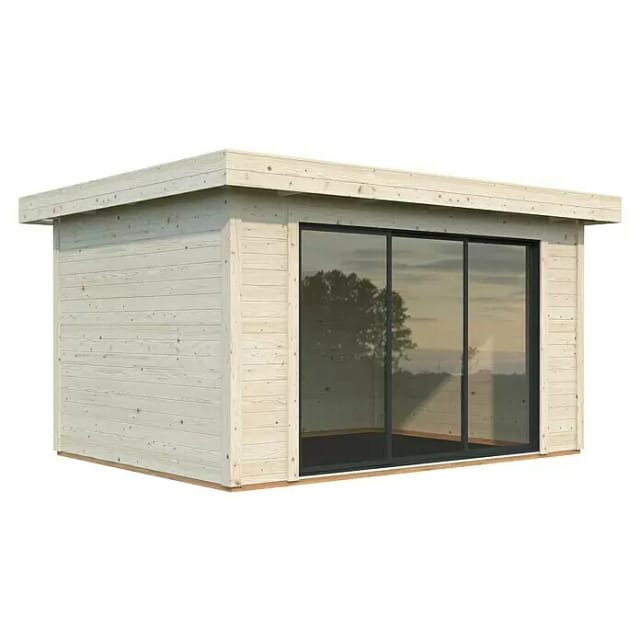 Palmako Gartenhaus Lydia 385 x 291 cm mit Schiebetüren naturbelassen