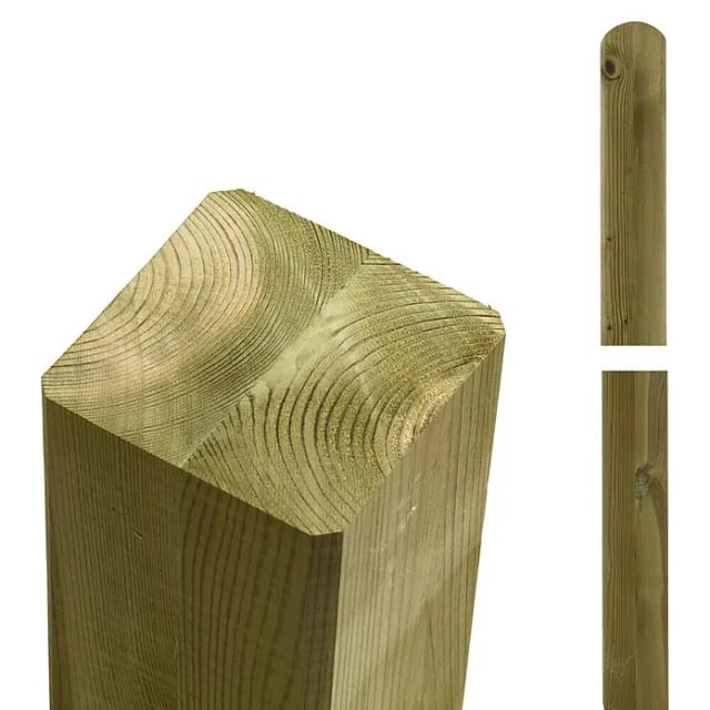 Plus Leimholzpfosten 298 cm 90 x 90 mm druckimprägniert Kopf gerundet