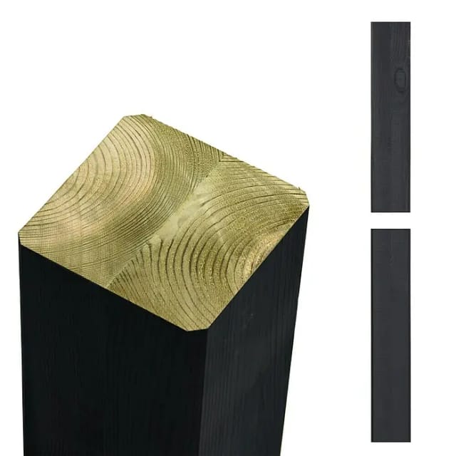 Plus Pfosten Cubic 369 cm 90 x 90 mm schwarz